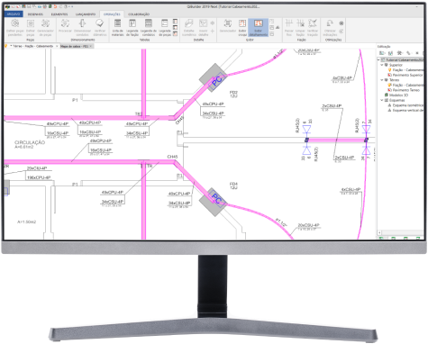 Software para projetos de cabeamento: lançamento automatico fiacao