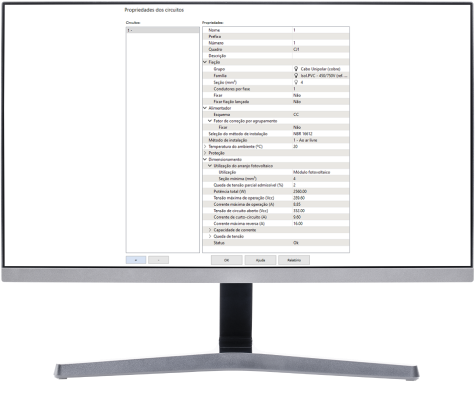 Software para projetos fotovoltaico: dimensionamento circuitos CC CA